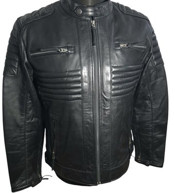 Men's Casual Genuine Leather Bomber Jacket