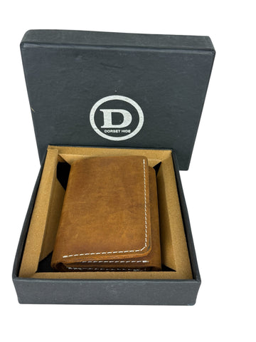 Vintage Leather Tri-fold men wallet