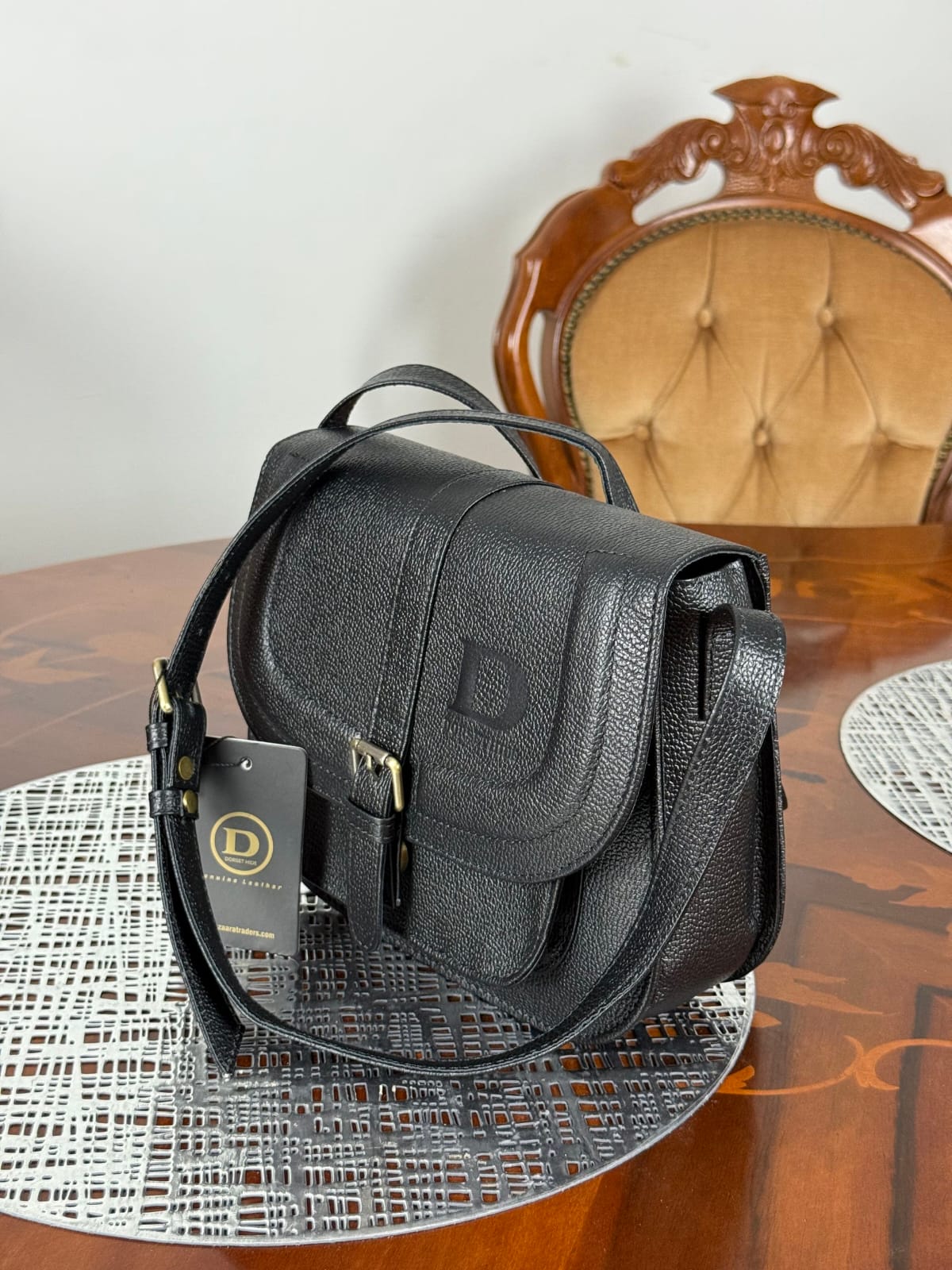 Geuine Leather Elegent Women's Flap Crossbody Bag