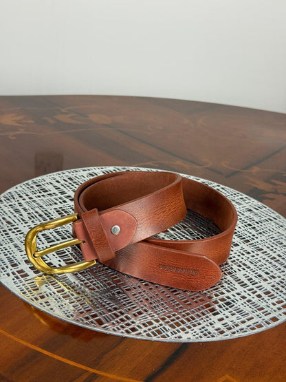 Heavy Duty Genuine Waxed Leather Handmade Belt Adjustable Durable