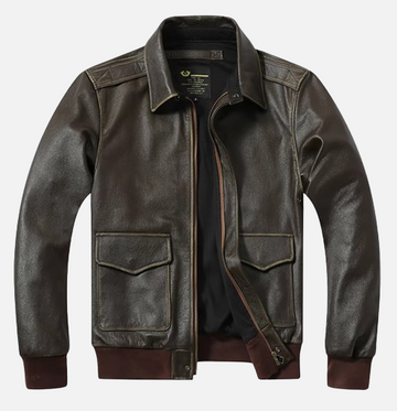 Dorset Hide Men's Military-Style Cow Leather Jacket - MH012