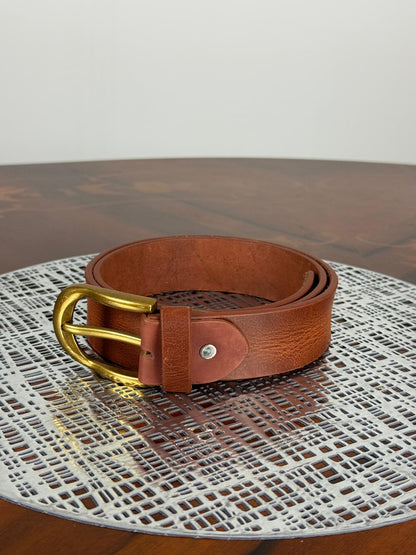 Heavy Duty Genuine Waxed Leather Handmade Belt Adjustable Durable