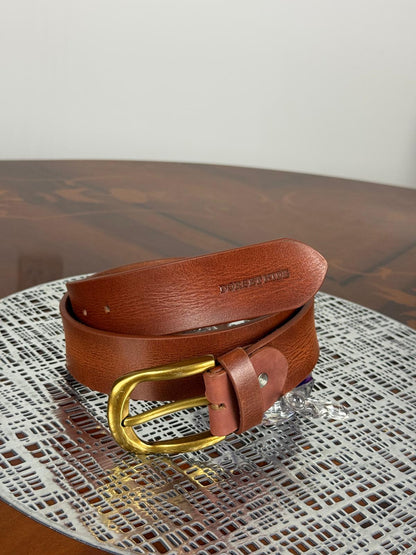 Heavy Duty Genuine Waxed Leather Handmade Belt Adjustable Durable