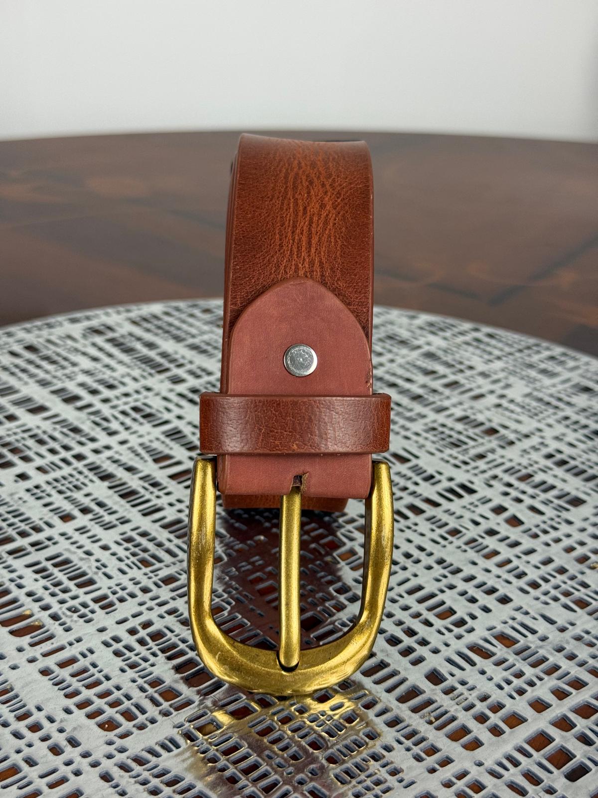 Heavy Duty Genuine Waxed Leather Handmade Belt Adjustable Durable