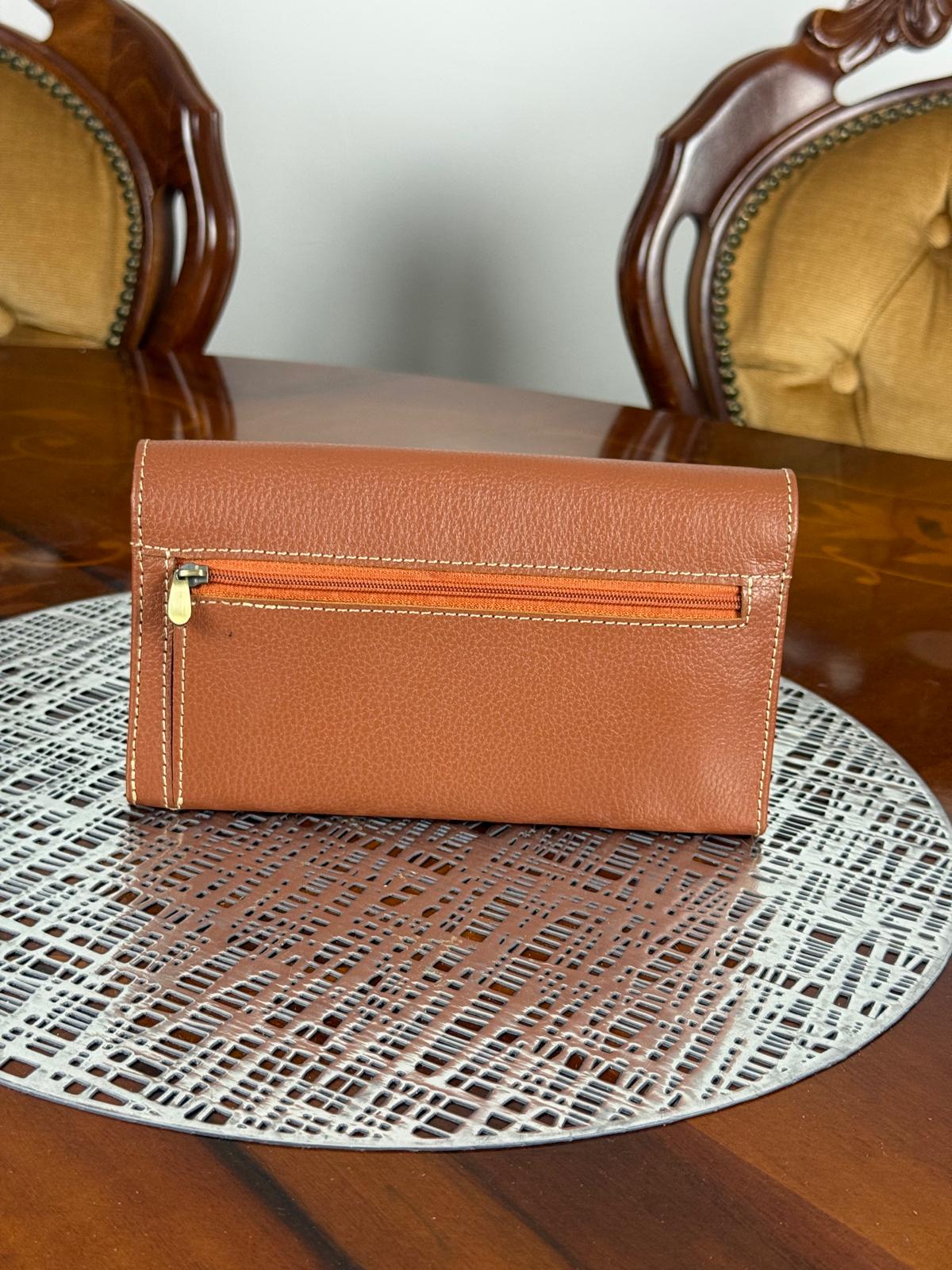 Genuine Leather Women Clutch Purse with Iphone Pro Max Phone compartment