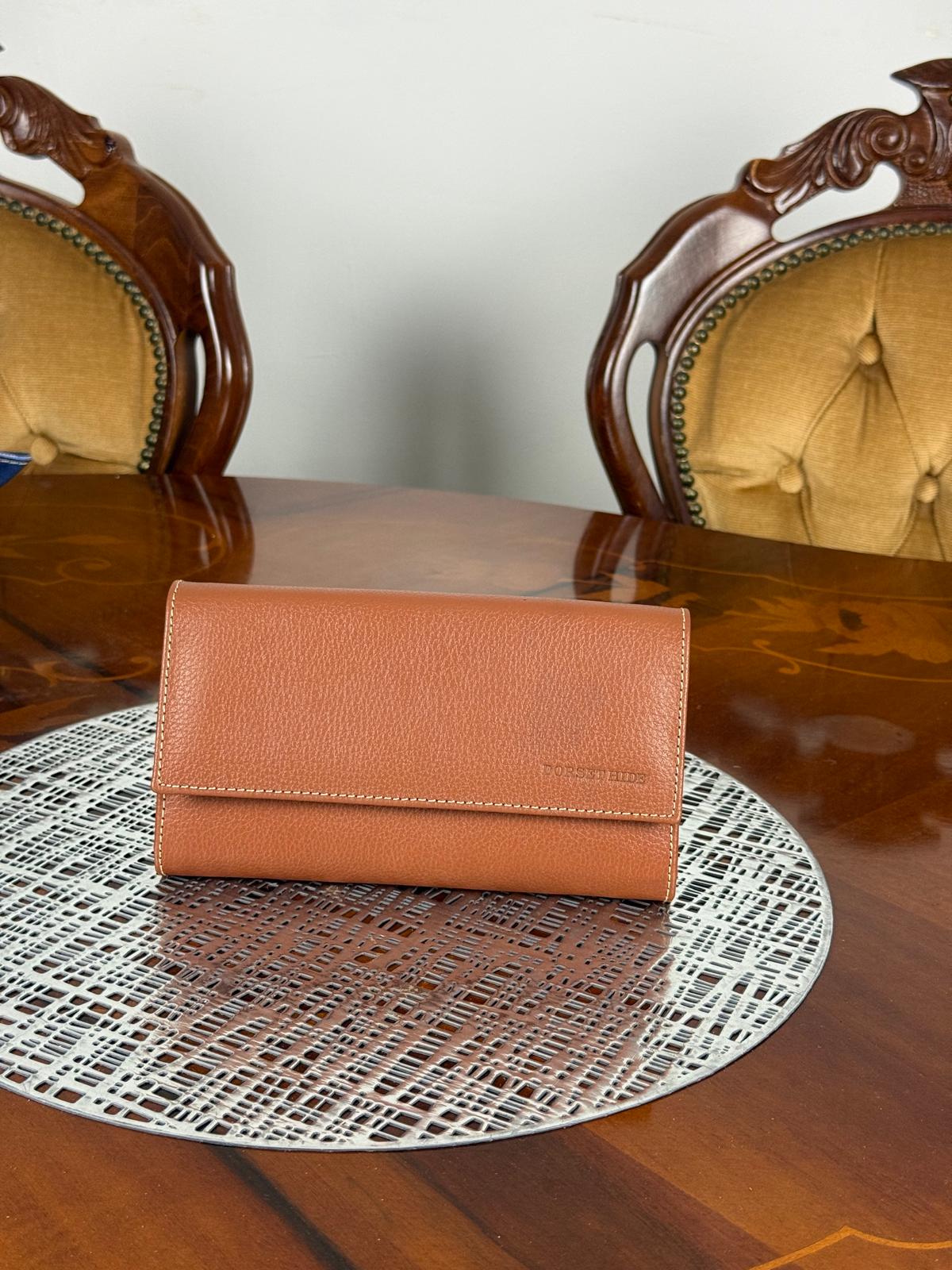 Genuine Leather Women Clutch Purse with Iphone Pro Max Phone compartment