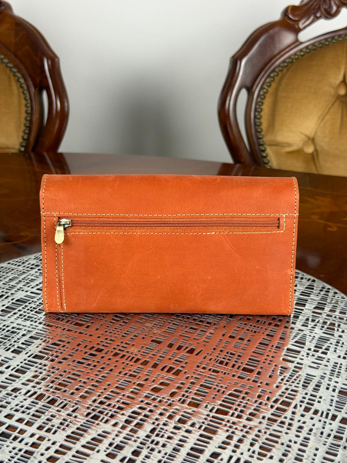 Genuine Leather Women Clutch Purse with Iphone Pro Max Phone compartment