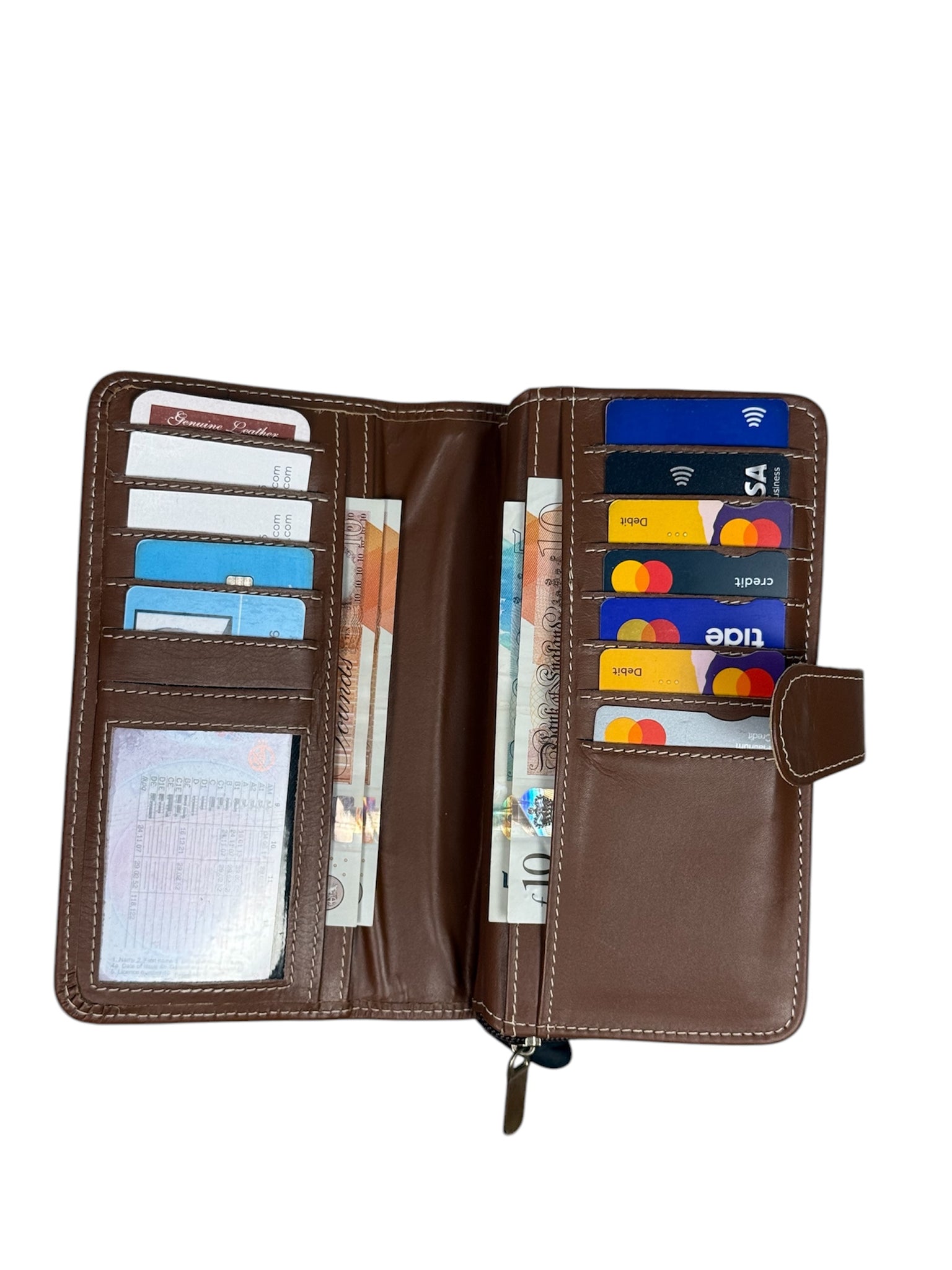 Genuine Leather Purse with Clutch Button For Women