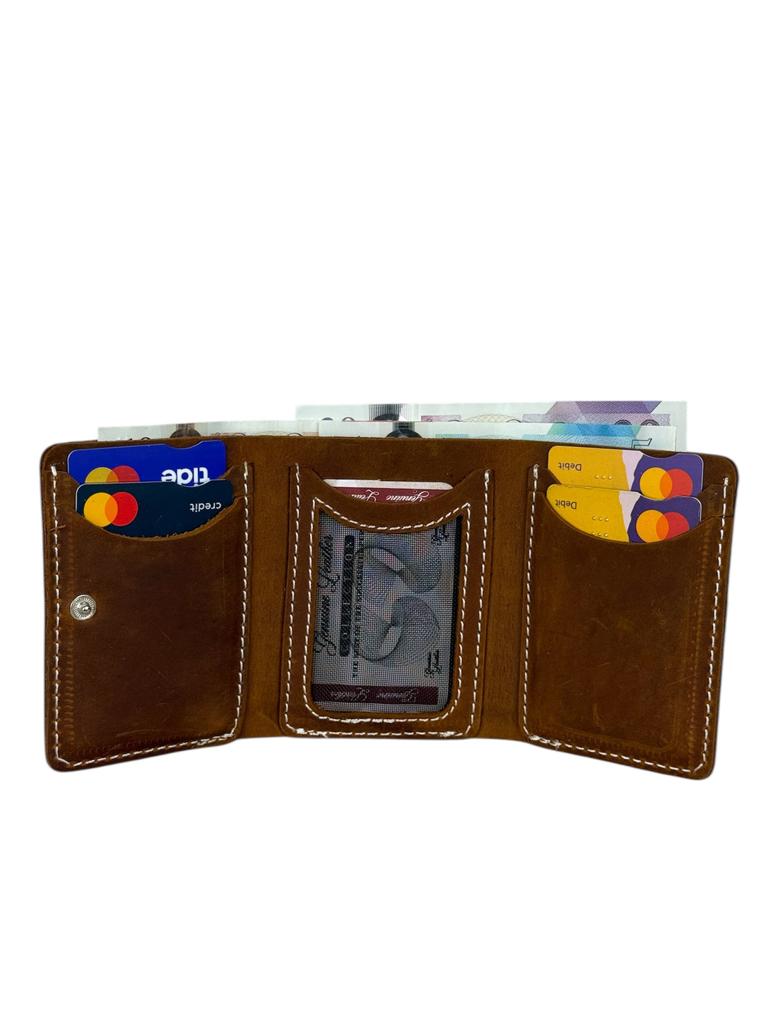 Vintage Leather Tri-fold men wallet