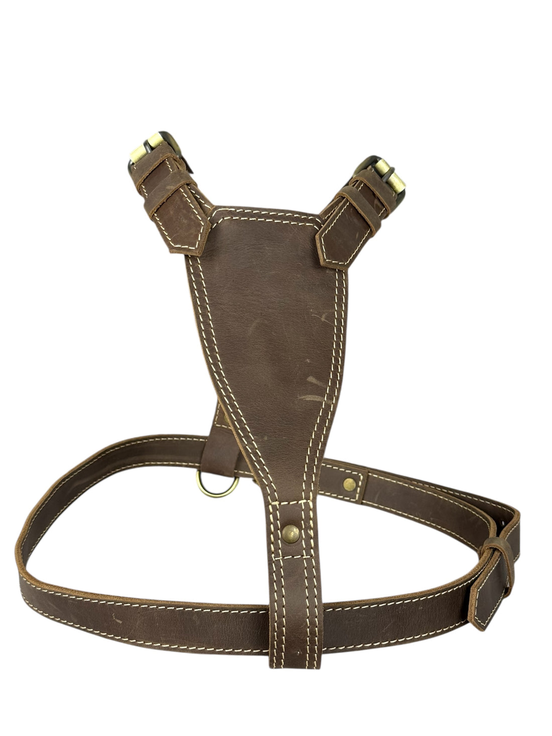 heavy duty premium genuine leather dog harness