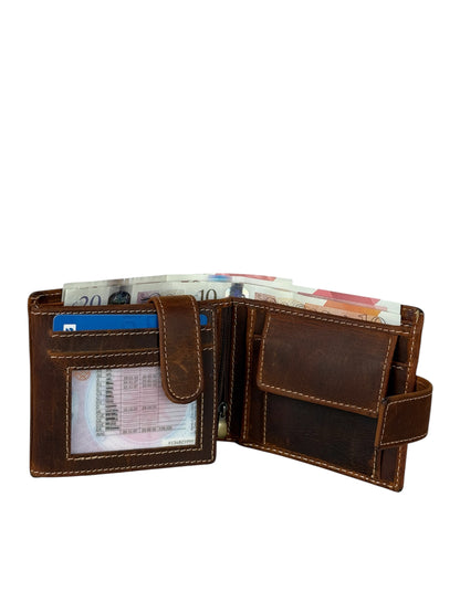 Premium Genuine Leather Tri-Fold Wallet