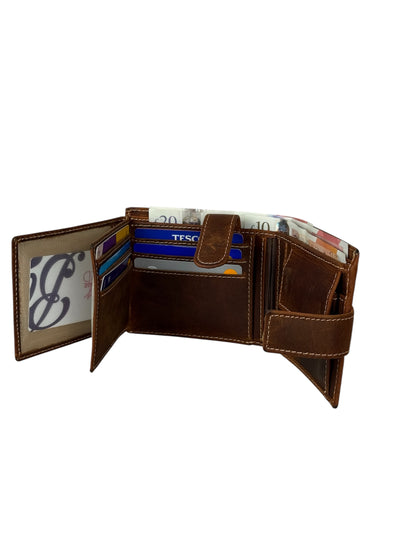 Premium Genuine Leather Tri-Fold Wallet