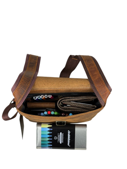 genuine leather flap crossbody bag