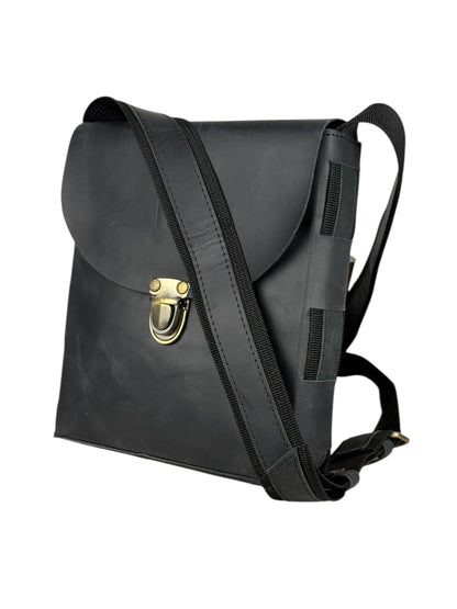 genuine leather flap crossbody bag