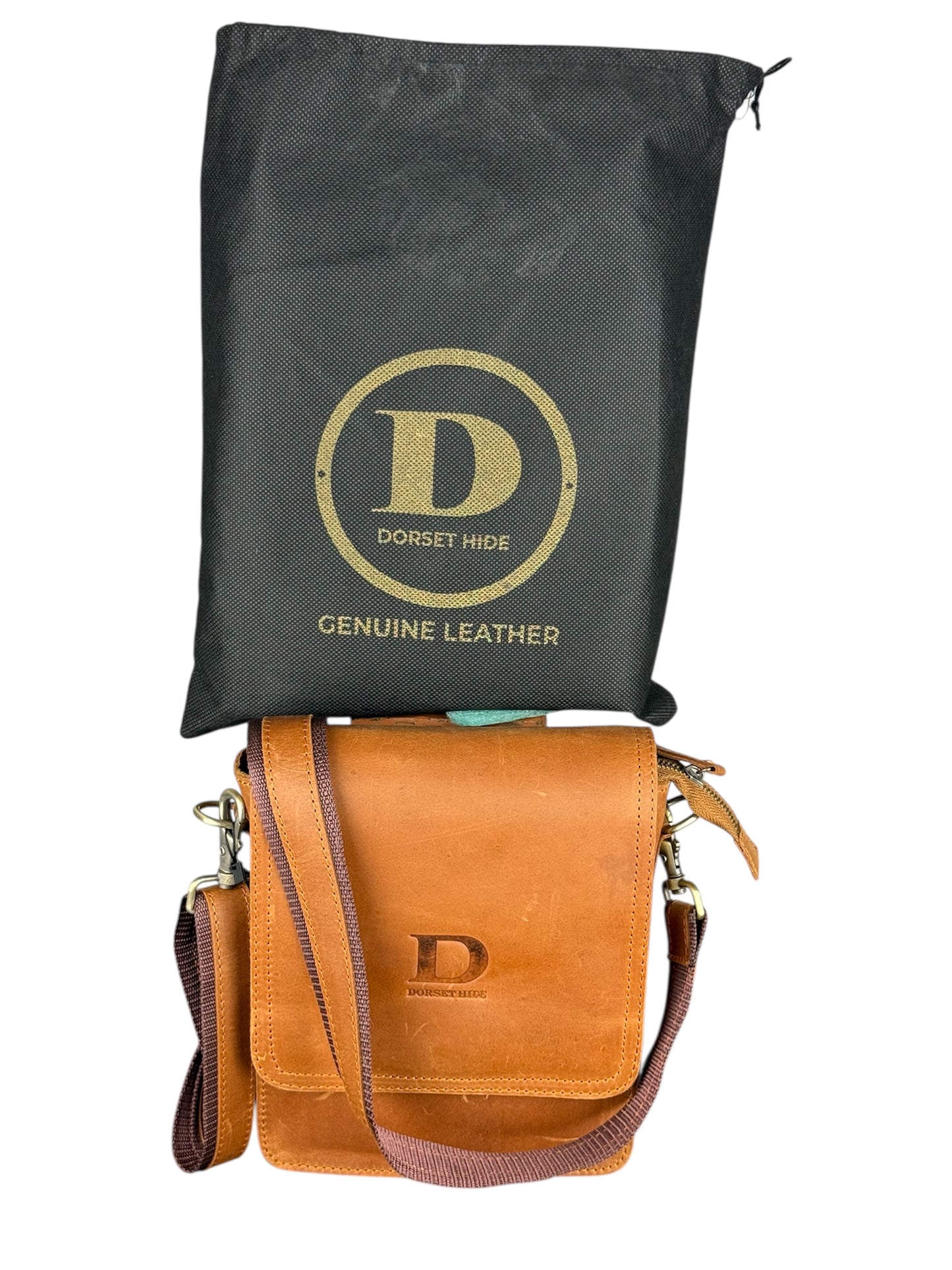 Genuine Leather Flap Crossbody Bag