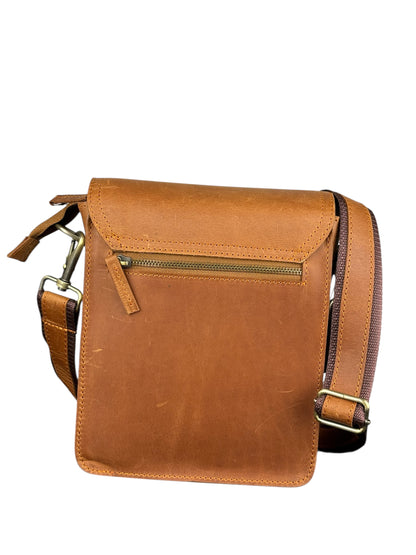 Genuine Leather Flap Crossbody Bag