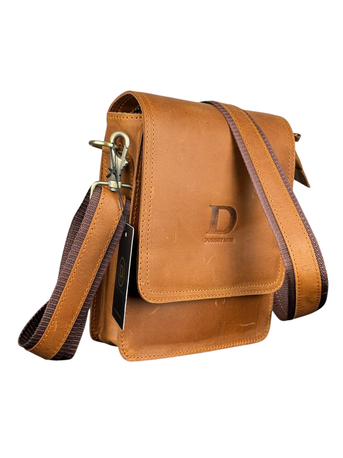 Genuine Leather Flap Crossbody Bag