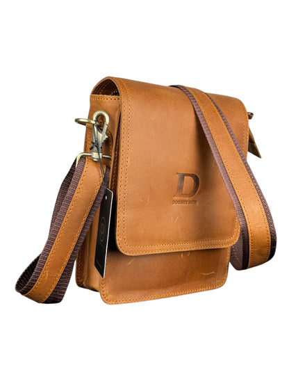 Genuine Leather Flap Crossbody Bag