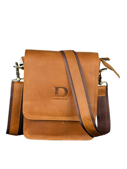 Genuine Leather Flap Crossbody Bag