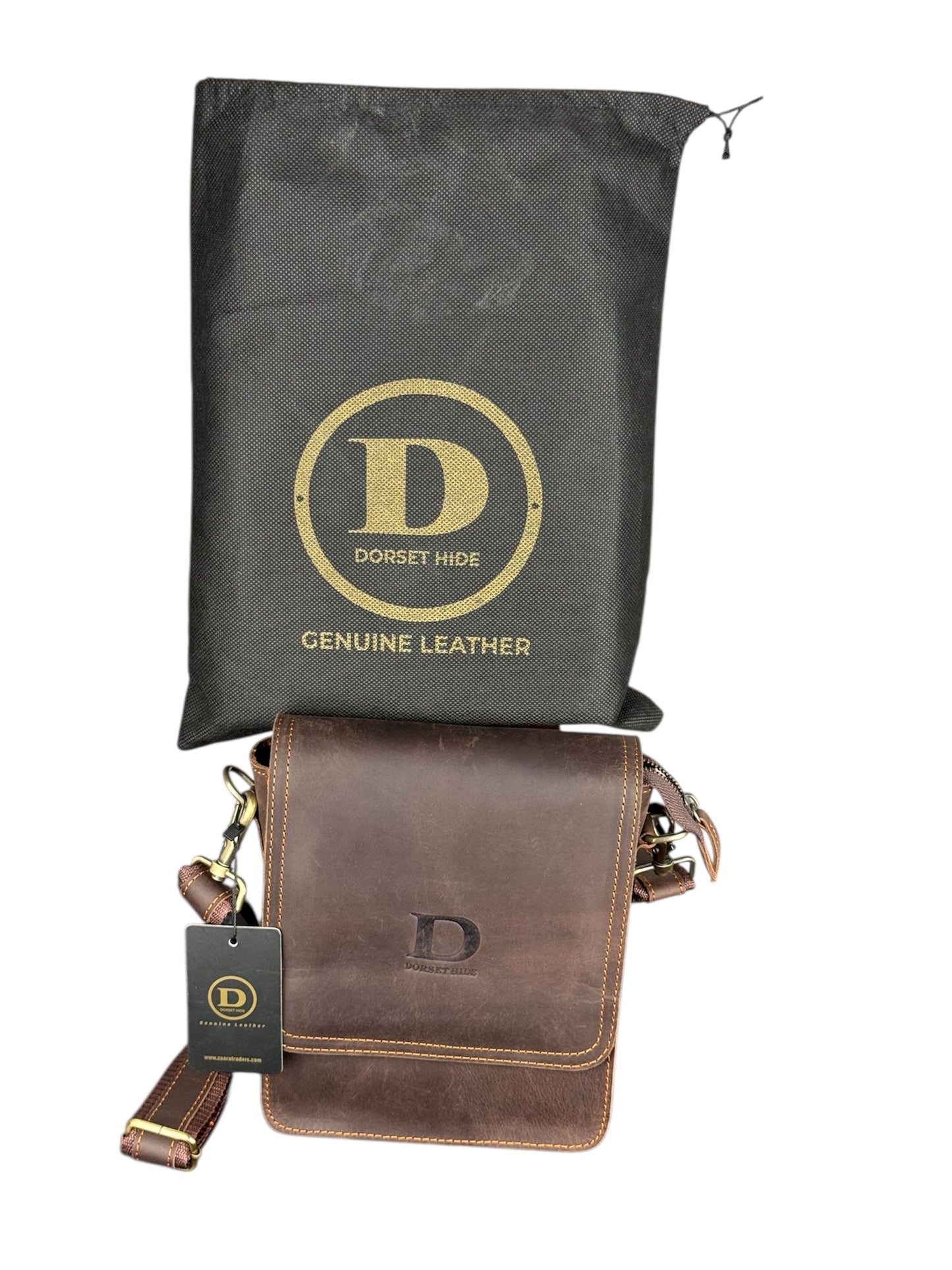 Genuine Leather Flap Crossbody Bag