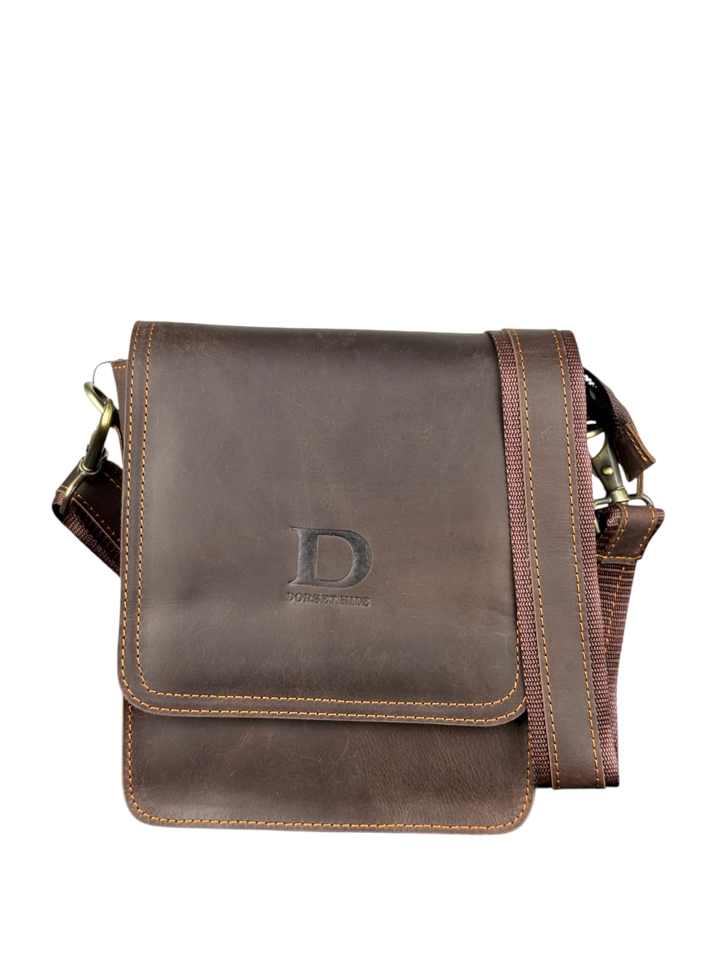Genuine Leather Flap Crossbody Bag