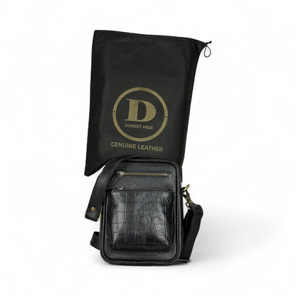 Genuine cowhide smart unisex crossbody bag