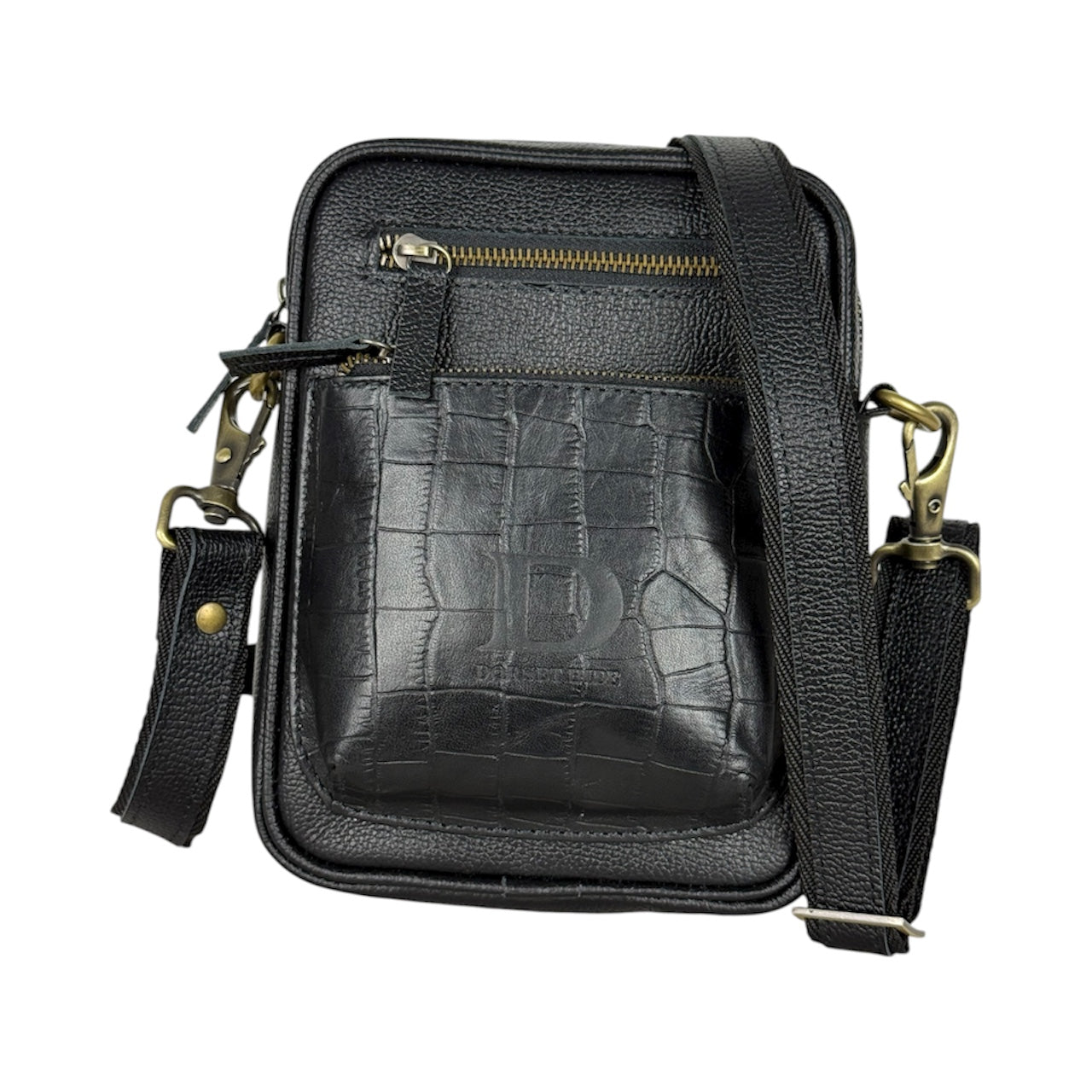 Genuine cowhide smart unisex crossbody bag
