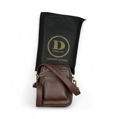 Genuine cowhide smart unisex crossbody bag