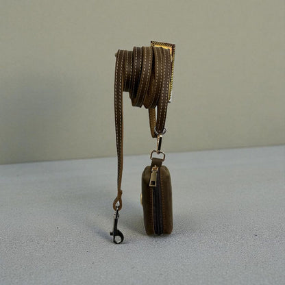 Genuine leather poo bag dispenser