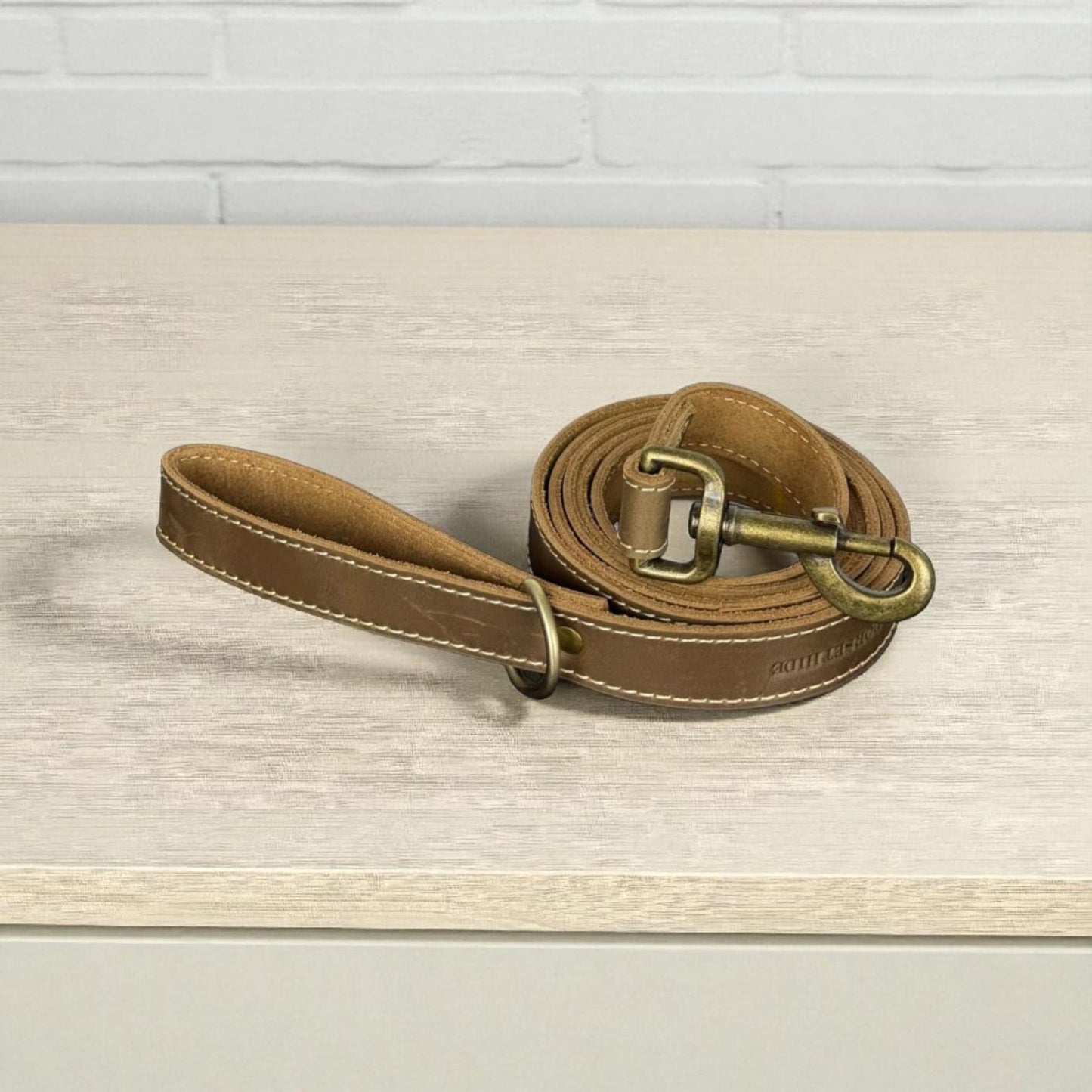 Genuine leather poo bag dispenser