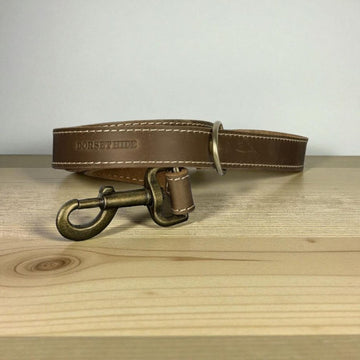 Heavy duty genuine leather dog lead