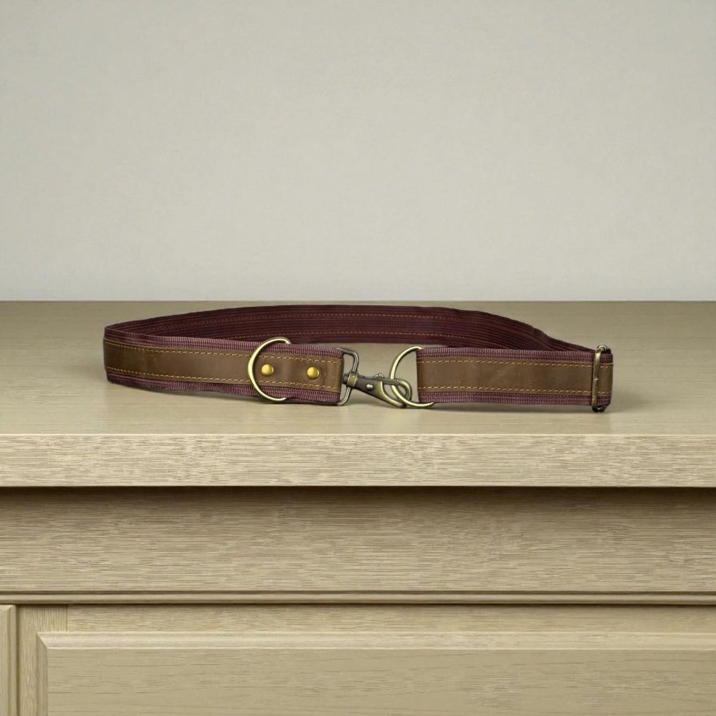 Genuine leather Dog Hands-Free Belt and Leash Set
