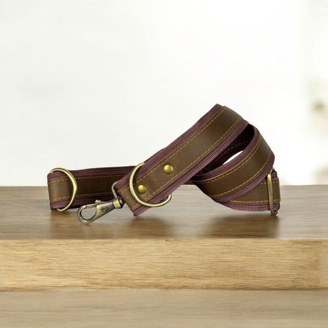 Genuine leather Dog Hands-Free Belt and Leash Set