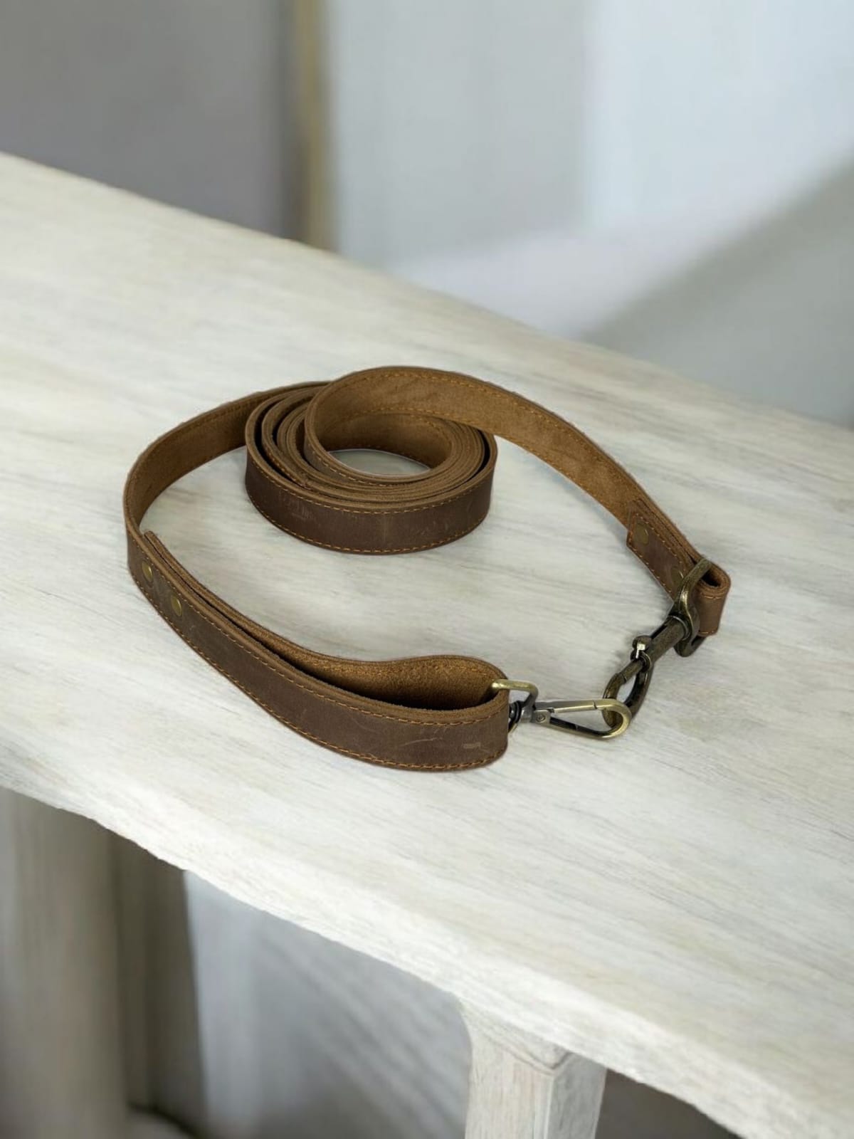 Genuine leather Dog Hands-Free Belt and Leash Set