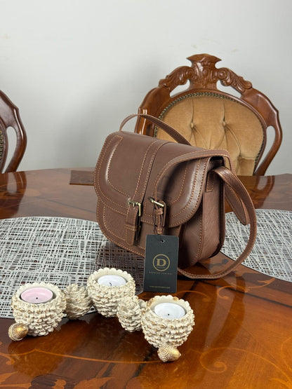 Geuine Leather Elegent Women's Flap Crossbody Bag