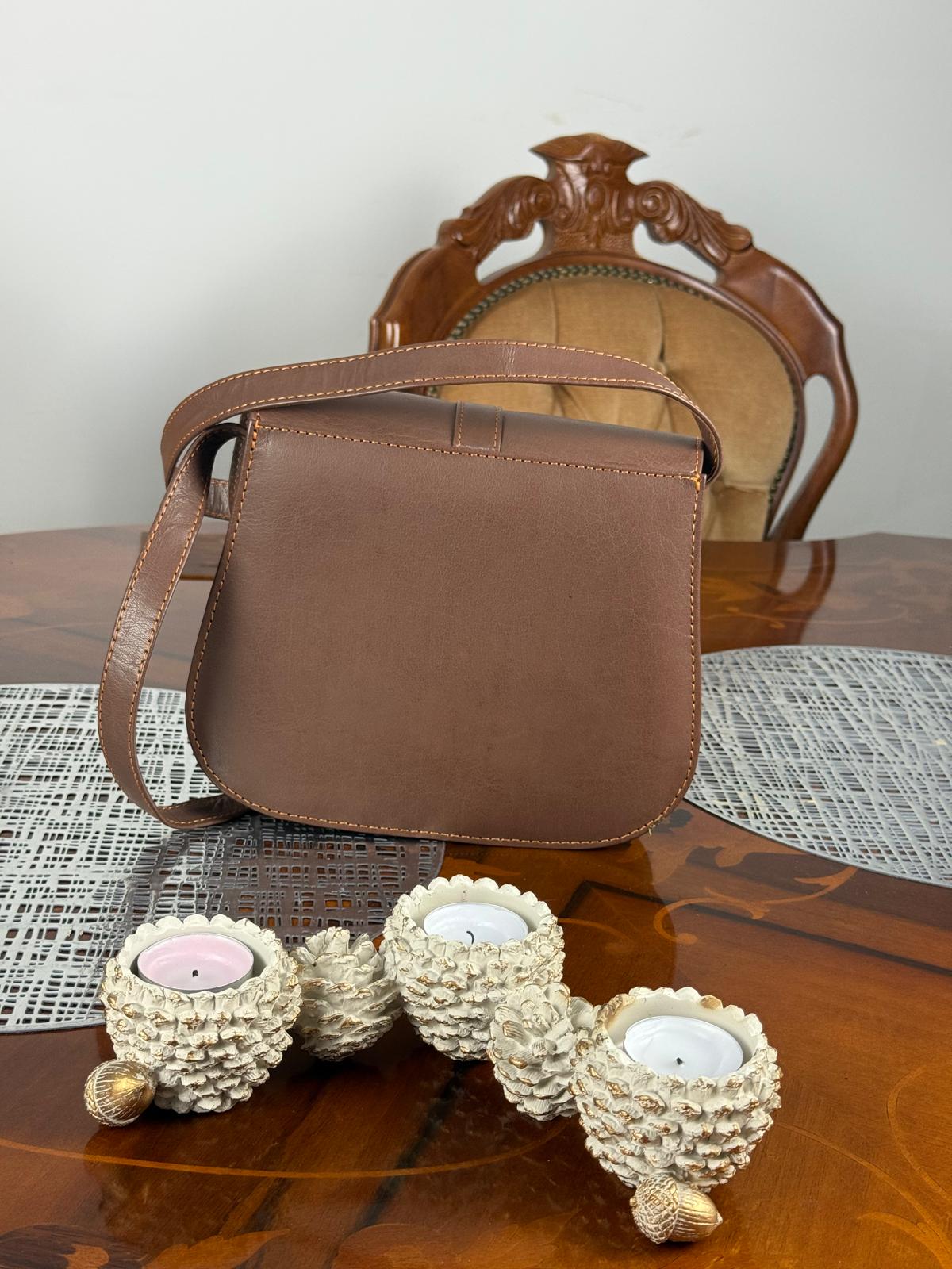 Geuine Leather Elegent Women's Flap Crossbody Bag