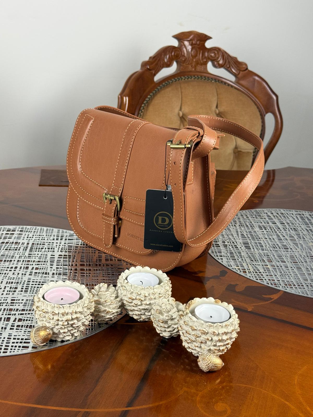 Geuine Leather Elegent Women's Flap Crossbody Bag