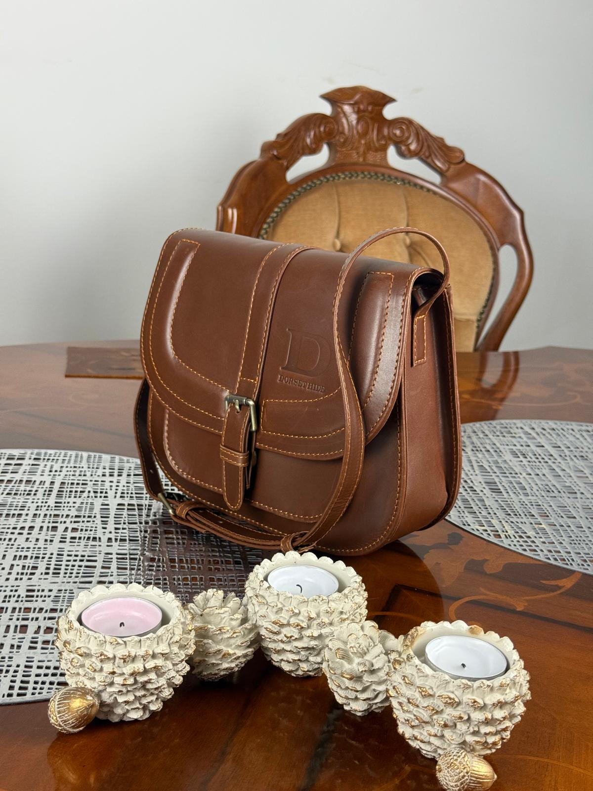 Geuine Leather Elegent Women's Flap Crossbody Bag