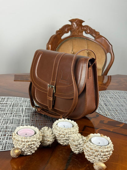 Geuine Leather Elegent Women's Flap Crossbody Bag