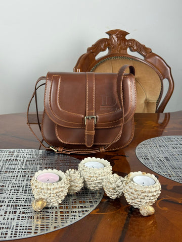 Geuine Leather Elegent Women's Flap Crossbody Bag