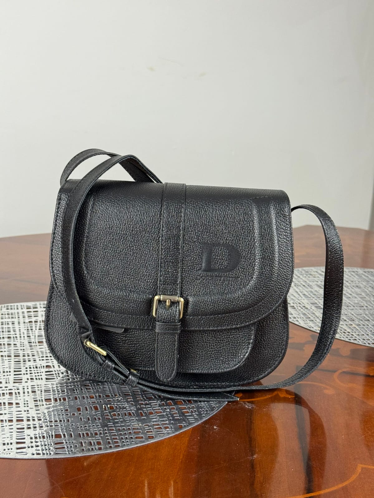 Geuine Leather Elegent Women's Flap Crossbody Bag