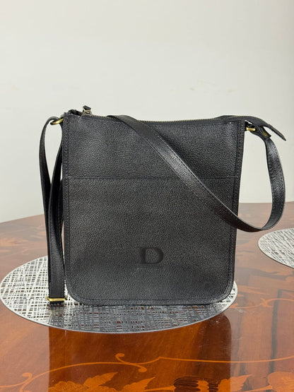 Genuine Leather Crossbody Bag with High-Quality Brass Accessories