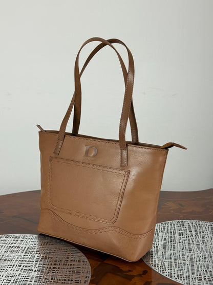 Genuine Leather Light Weight Tote Bag