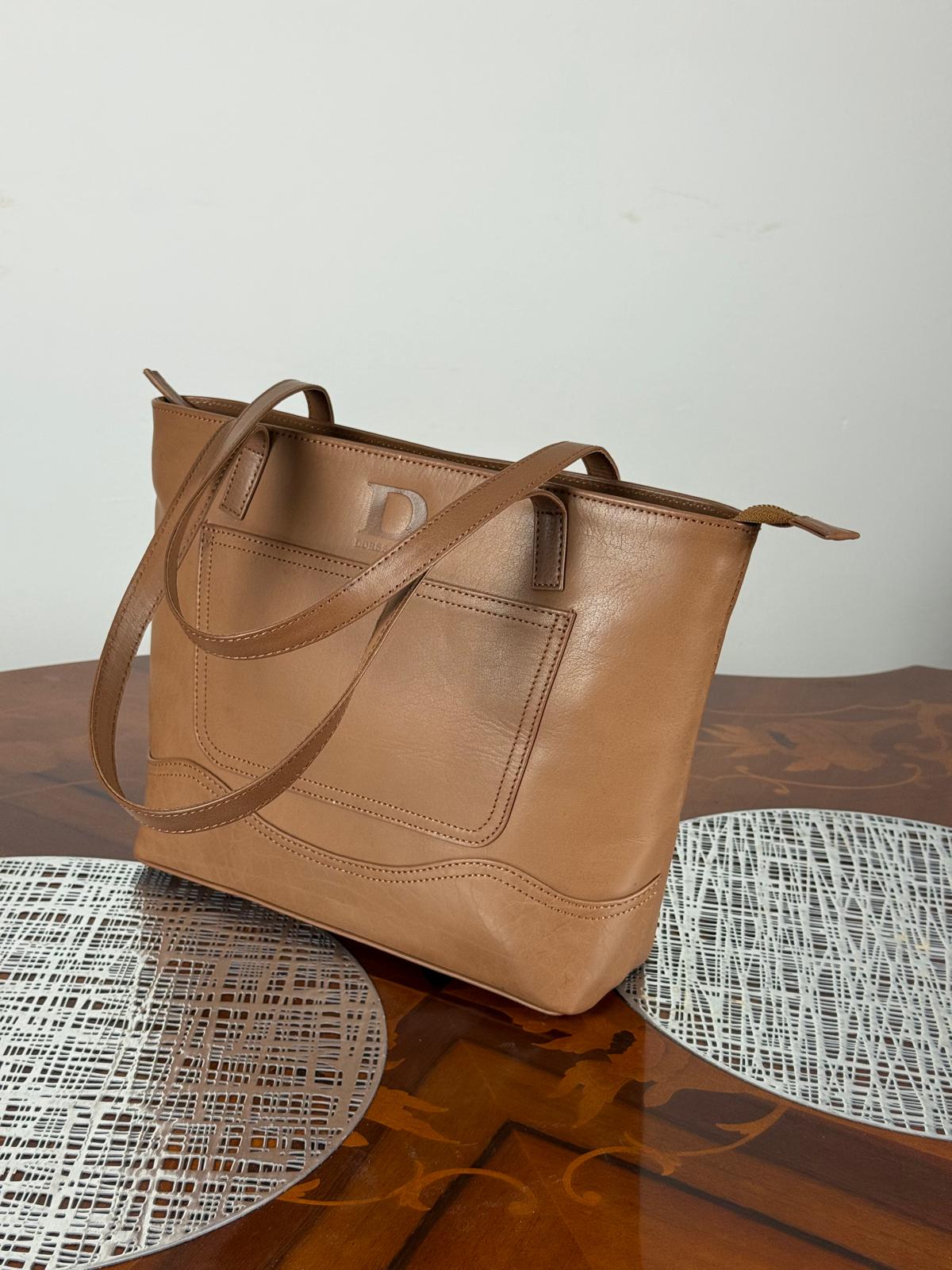 Genuine Leather Light Weight Tote Bag