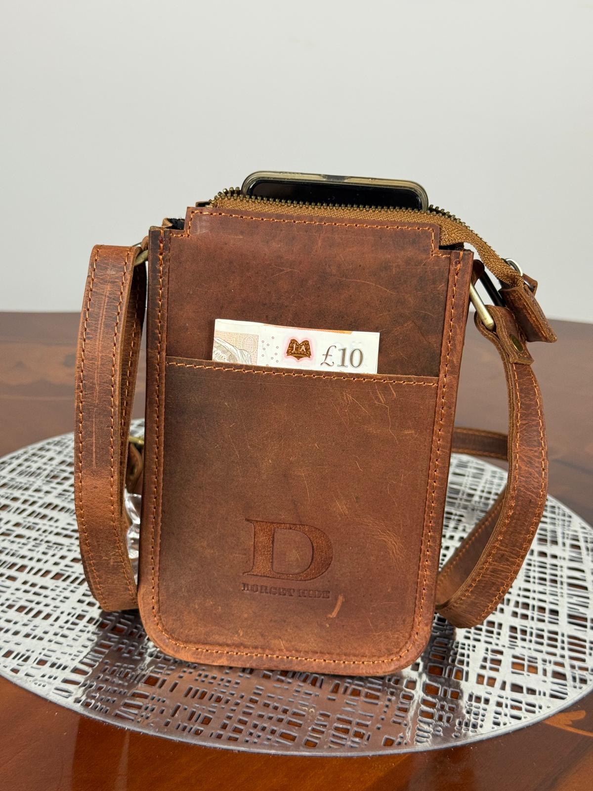 Genuine Leather Mini Unisex Crossbody Bag