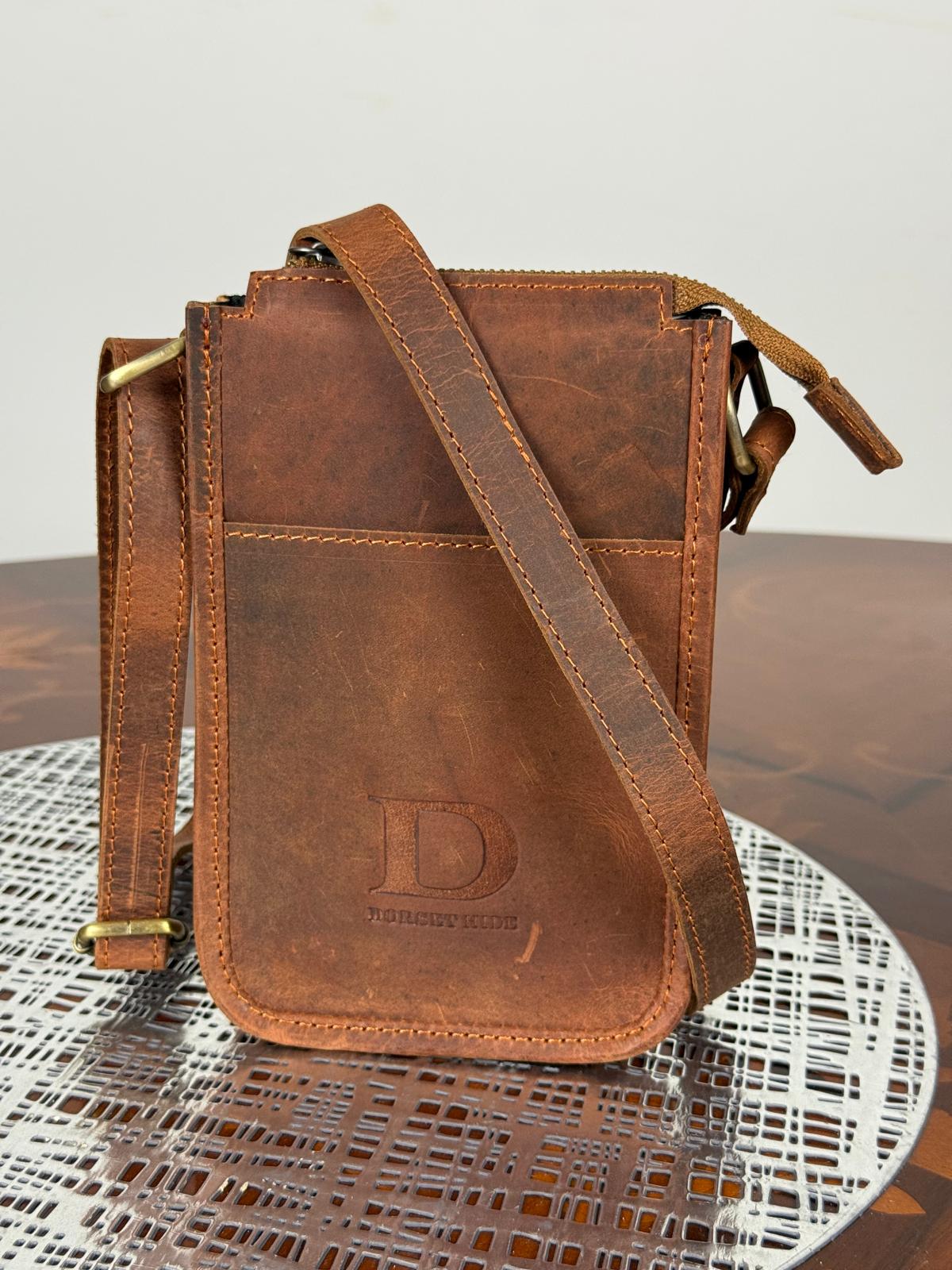 Genuine Leather Mini Unisex Crossbody Bag