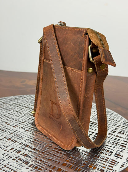 Genuine Leather Mini Unisex Crossbody Bag