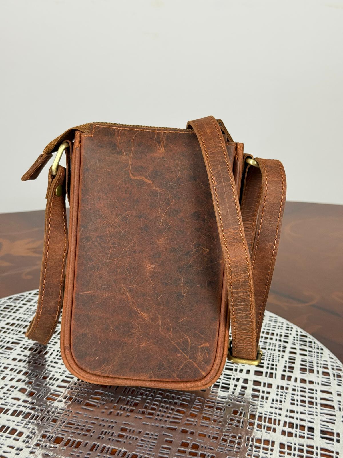 Genuine Leather Mini Unisex Crossbody Bag