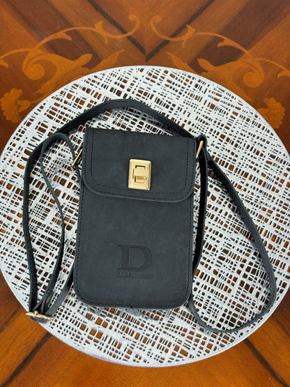 Genuine Leather Mini Flap Crossbody Bag