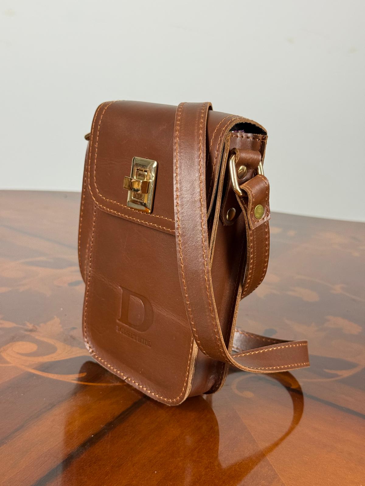 Genuine Leather Mini Flap Crossbody Bag